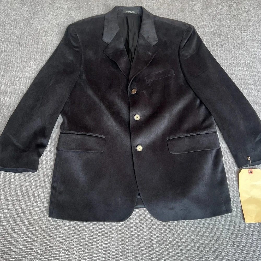 Joseph & Feiss Blazer Jacket Mens 39S Black Velvet Single-Breasted Professional